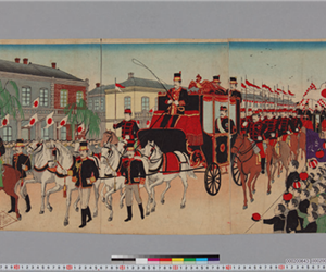 大元帥陛下新橋御着御通輦之圖