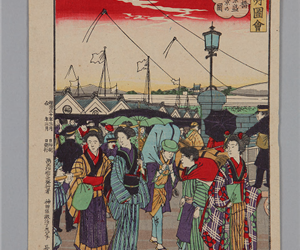 東京名所圖會 : 日本橋繁盛春景の圖