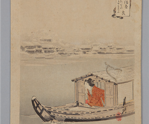 婦人風俗尽　すみた川いてや棹させ雪見舟