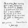 エドマンドブランデン　自筆英詩