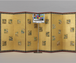 源氏物語絵貼交屏風　右隻