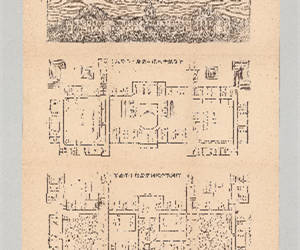 帝國議會假議事堂正面之圖 ; 帝國議會假議事堂階上平面圖 ; 帝國議會假議事堂階下平面圖