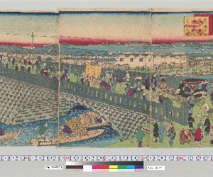 東京淺草橋貴賤士女老少上橋通行絡繹交加之圖