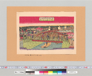 東京名所浅草鉤橋鐵道馬車往復之圖